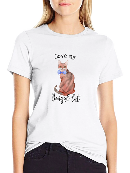 Camiseta Negra Amo a mi Gato Bengalí