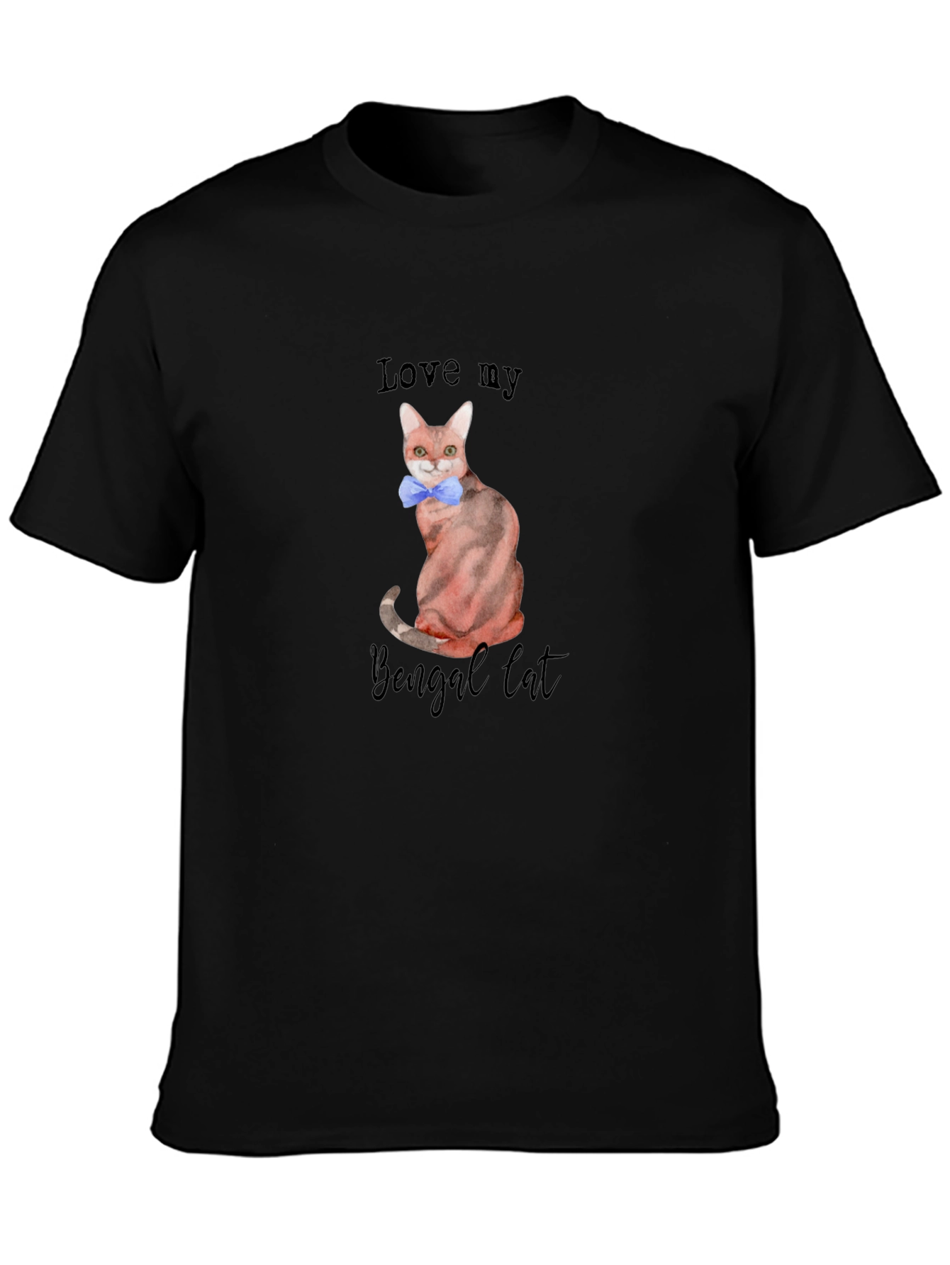 Camiseta Negra Amo a mi Gato Bengalí