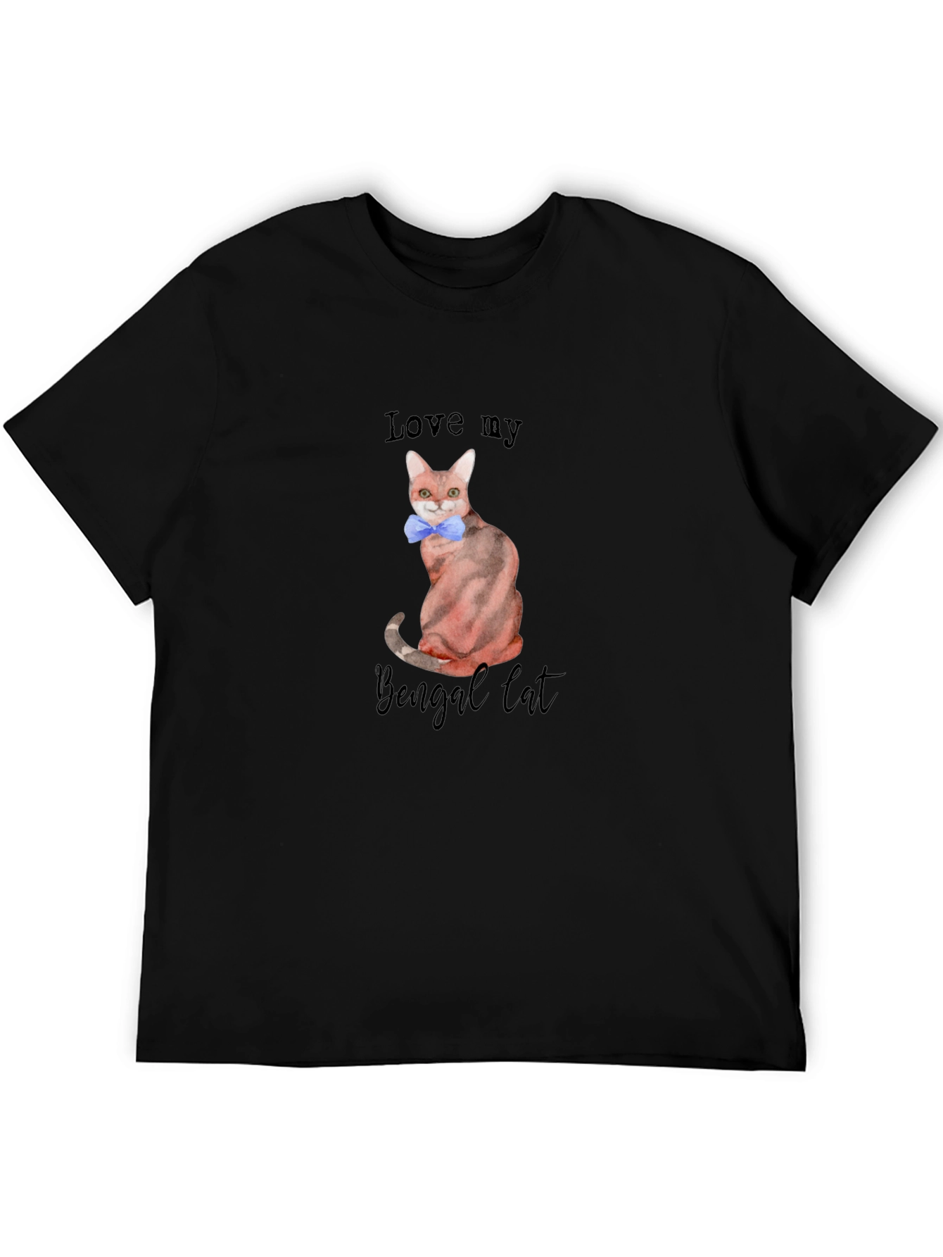 Camiseta Negra Amo a mi Gato Bengalí
