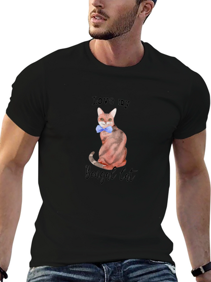 Camiseta Negra Amo a mi Gato Bengalí