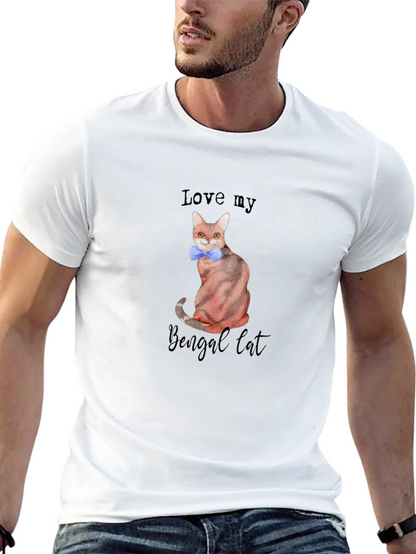 Camiseta Negra Amo a mi Gato Bengalí