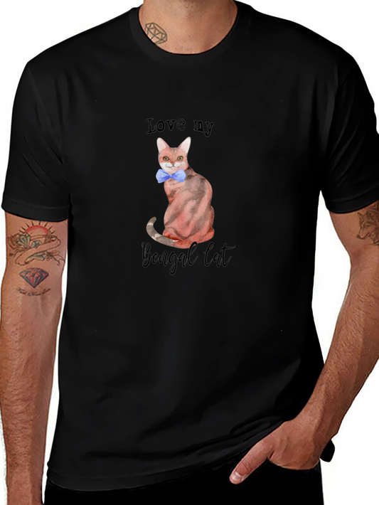 Camiseta Negra Amo a mi Gato Bengalí