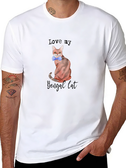 Camiseta Negra Amo a mi Gato Bengalí