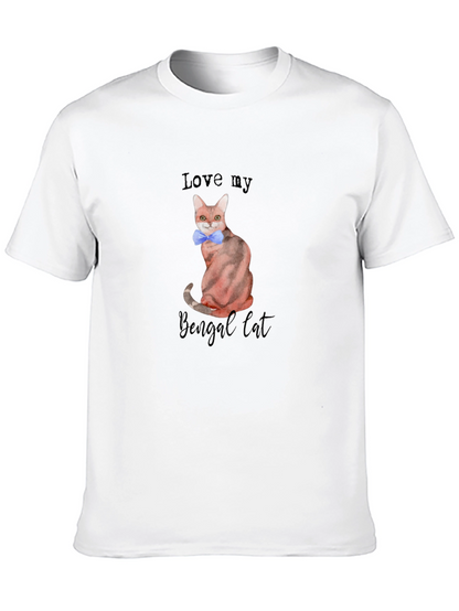 Camiseta Negra Amo a mi Gato Bengalí
