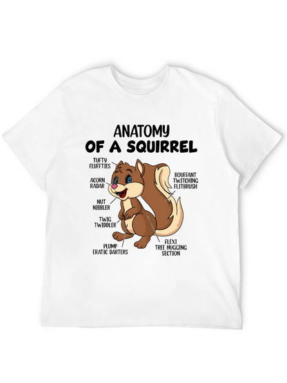 Camiseta Negra con Diseño de Anatomía de Ardilla