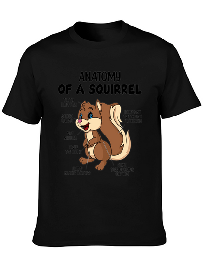Camiseta Negra con Diseño de Anatomía de Ardilla