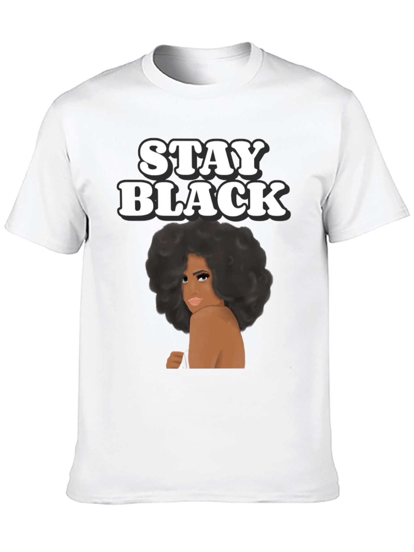 Camiseta Stay Black con Diseño Afro