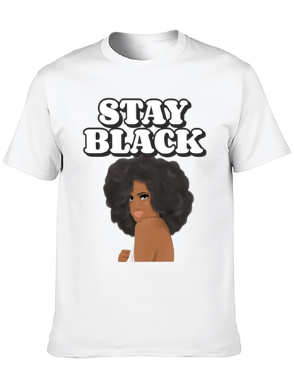 Camiseta Stay Black con Diseño Afro