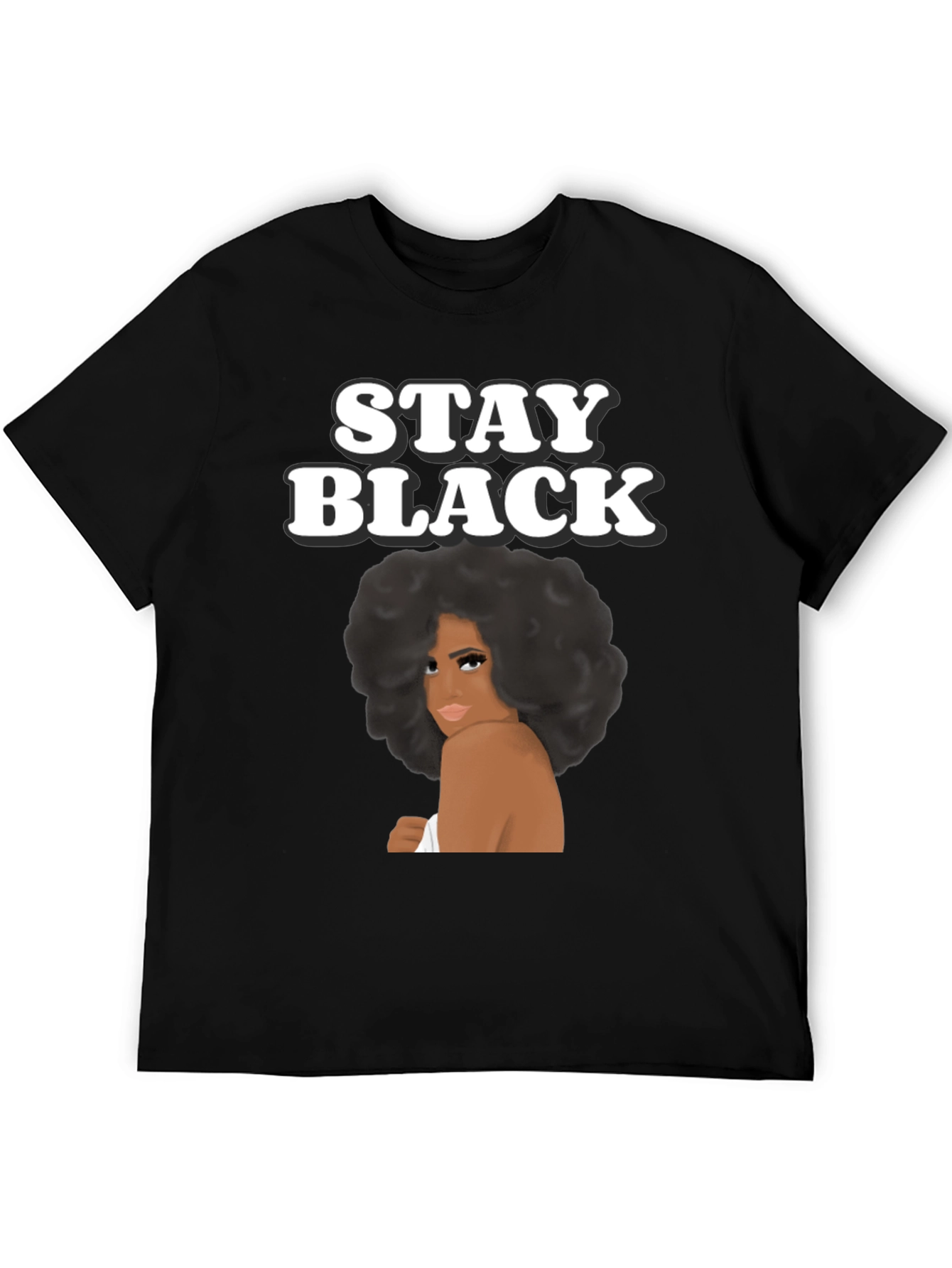 Camiseta Stay Black con Diseño Afro