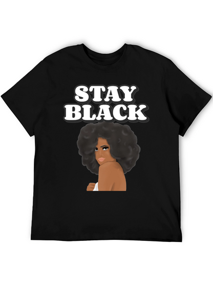 Camiseta Stay Black con Diseño Afro
