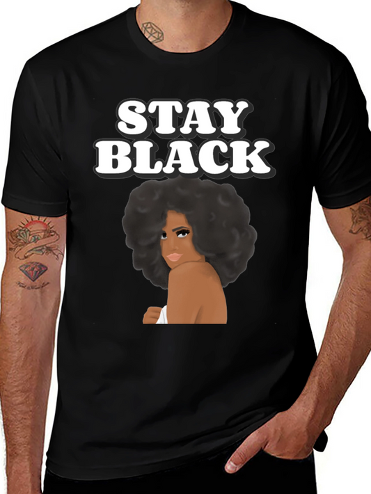 Camiseta Stay Black con Diseño Afro