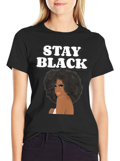 Camiseta Stay Black con Diseño Afro