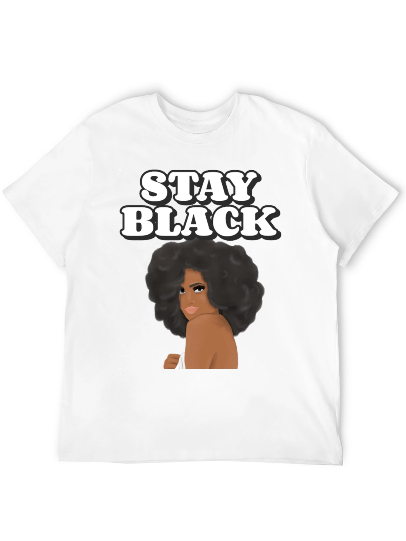 Camiseta Stay Black con Diseño Afro