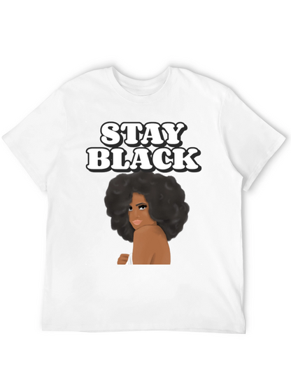 Camiseta Stay Black con Diseño Afro