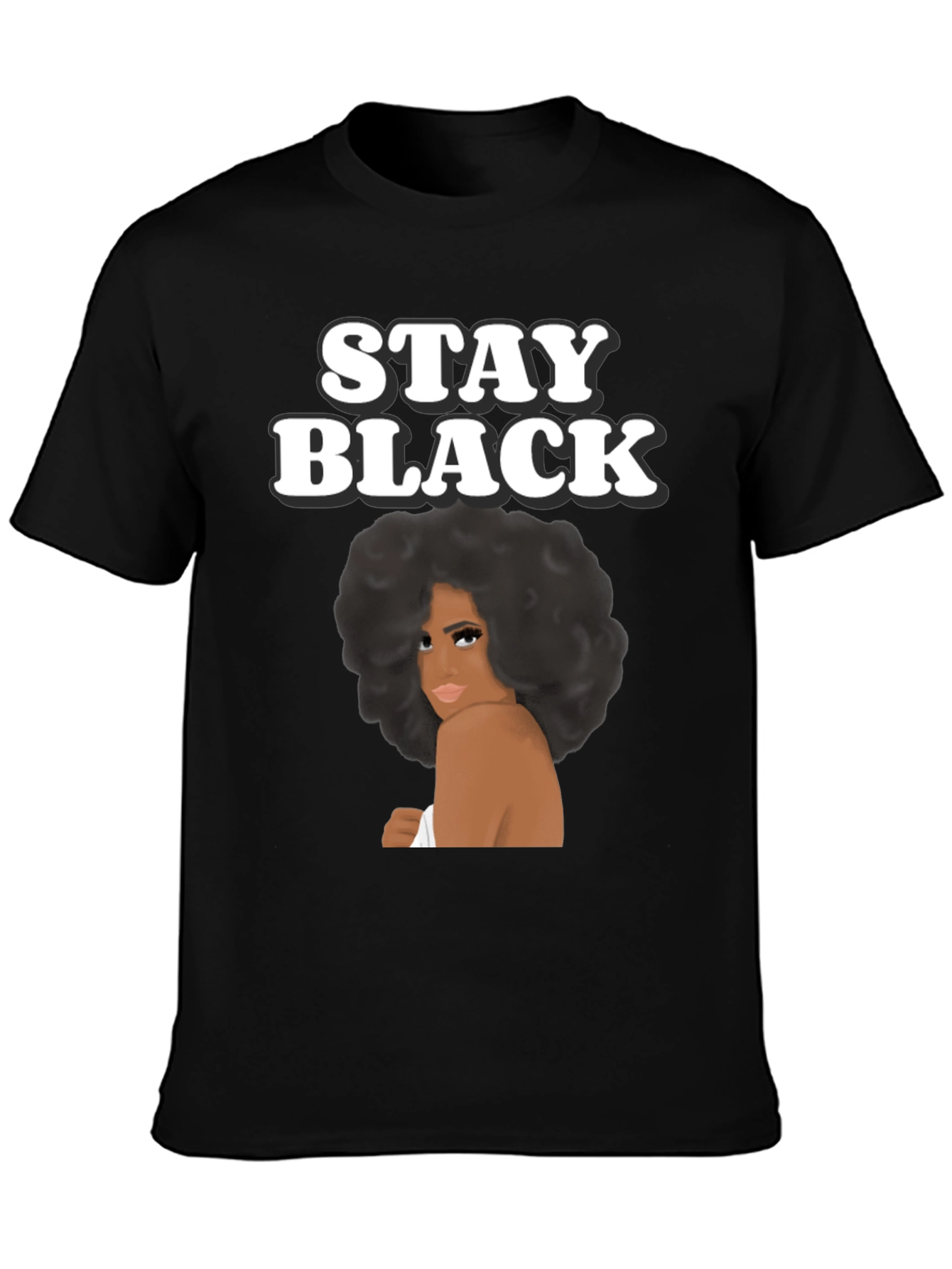 Camiseta Stay Black con Diseño Afro