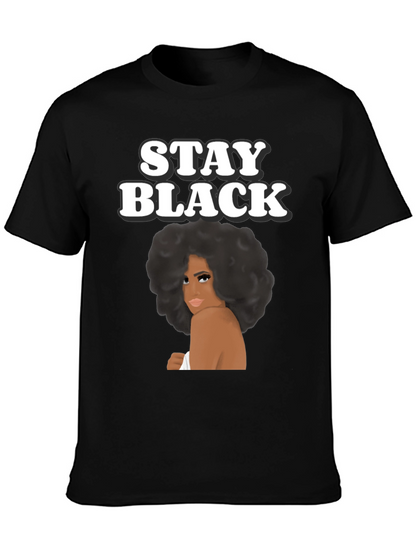 Camiseta Stay Black con Diseño Afro