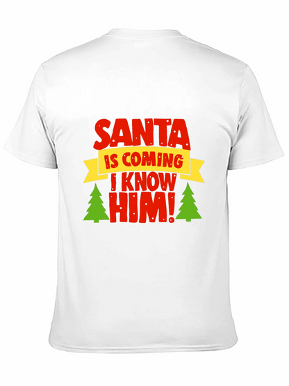 Camiseta Navideña Negra - ¡Santa Viene!