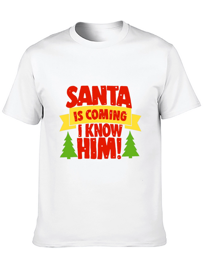 Camiseta Navideña Negra - ¡Santa Viene!