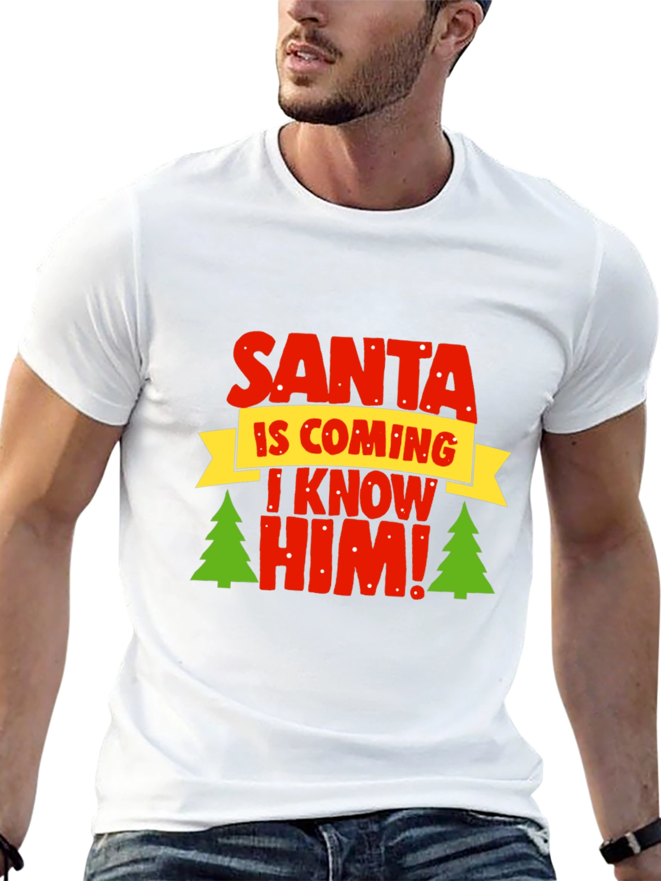 Camiseta Navideña Negra - ¡Santa Viene!