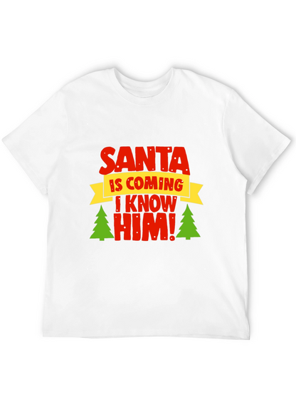 Camiseta Navideña Negra - ¡Santa Viene!