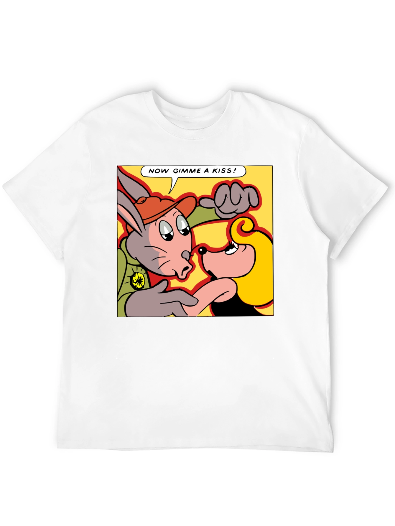 Camiseta Negra con Dibujo Animado Retro