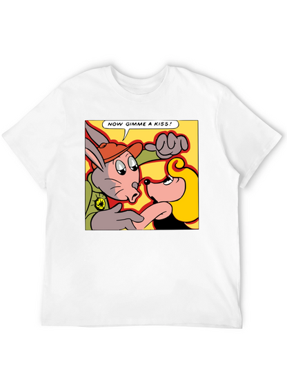 Camiseta Negra con Dibujo Animado Retro
