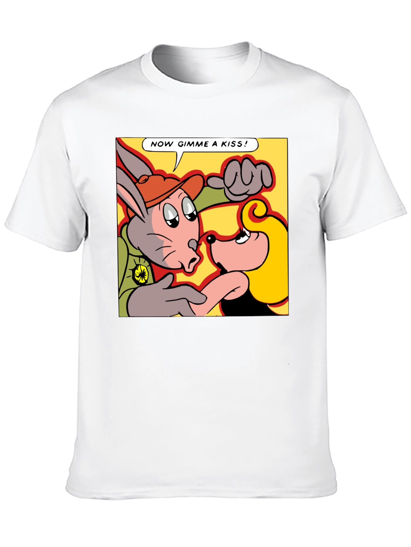 Camiseta Negra con Dibujo Animado Retro