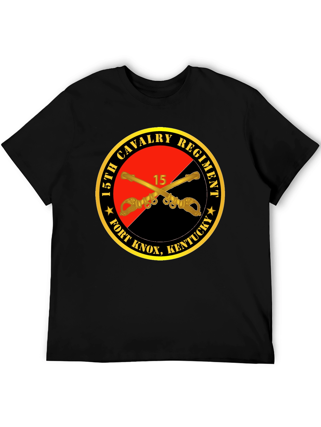 Camiseta Negra 15th Cavalry Regiment Fort Knox Kentucky
