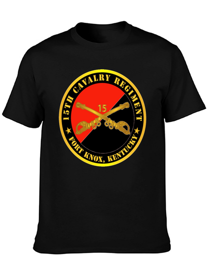 Camiseta Negra 15th Cavalry Regiment Fort Knox Kentucky