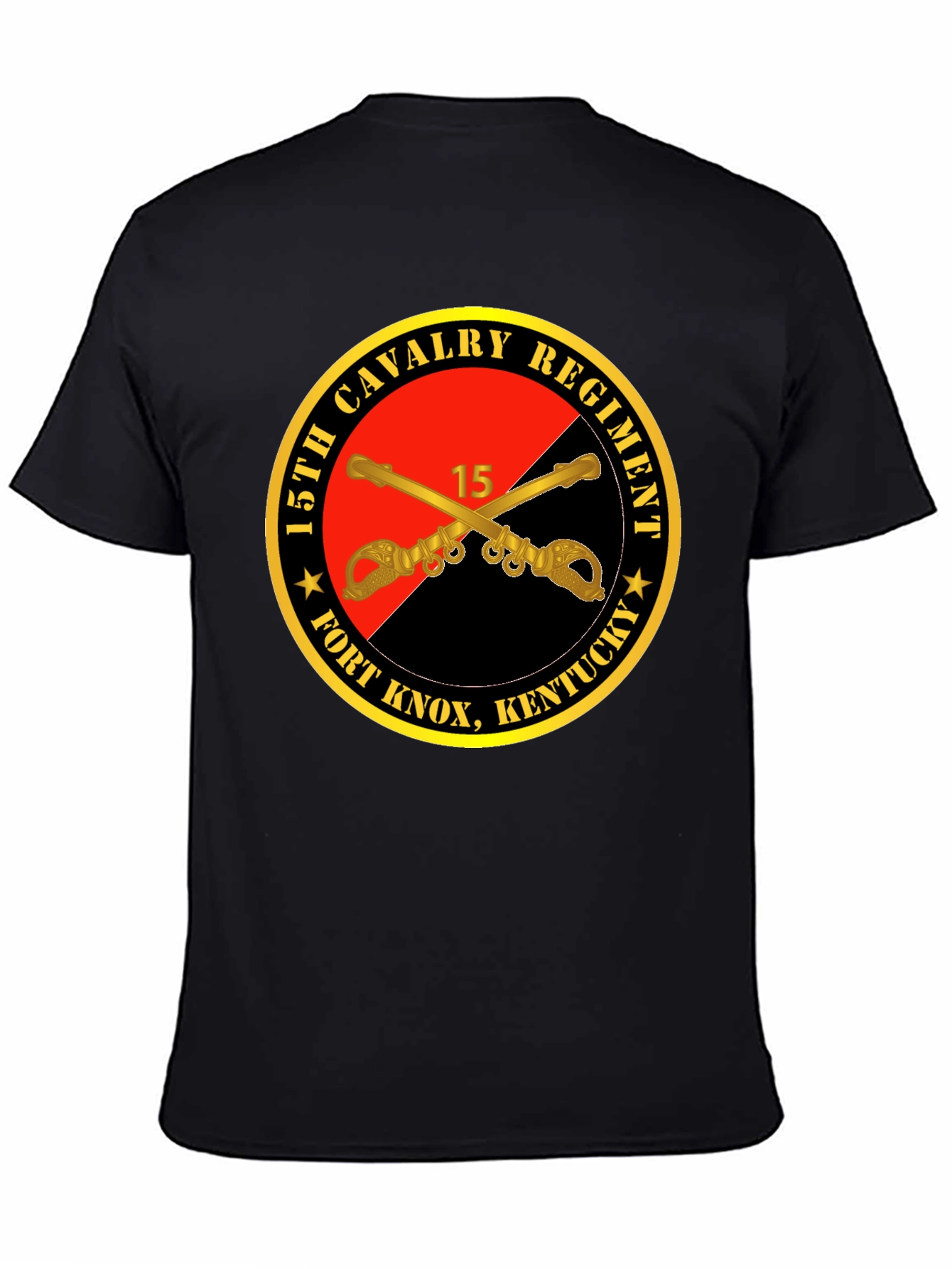 Camiseta Negra 15th Cavalry Regiment Fort Knox Kentucky