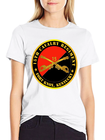 Camiseta Negra 15th Cavalry Regiment Fort Knox Kentucky
