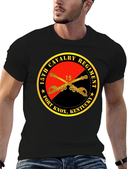 Camiseta Negra 15th Cavalry Regiment Fort Knox Kentucky