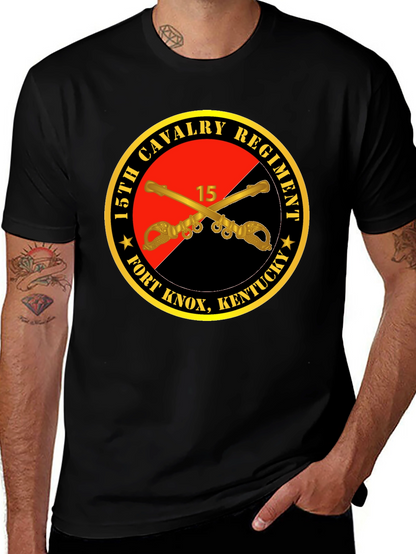 Camiseta Negra 15th Cavalry Regiment Fort Knox Kentucky