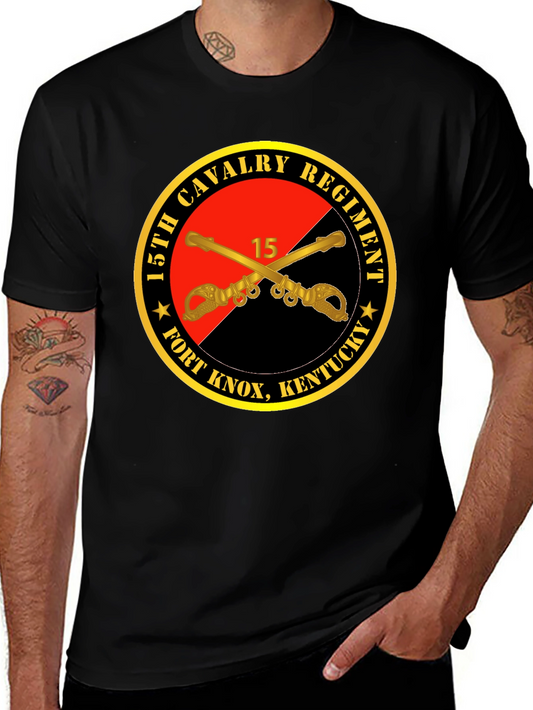 Camiseta Negra 15th Cavalry Regiment Fort Knox Kentucky