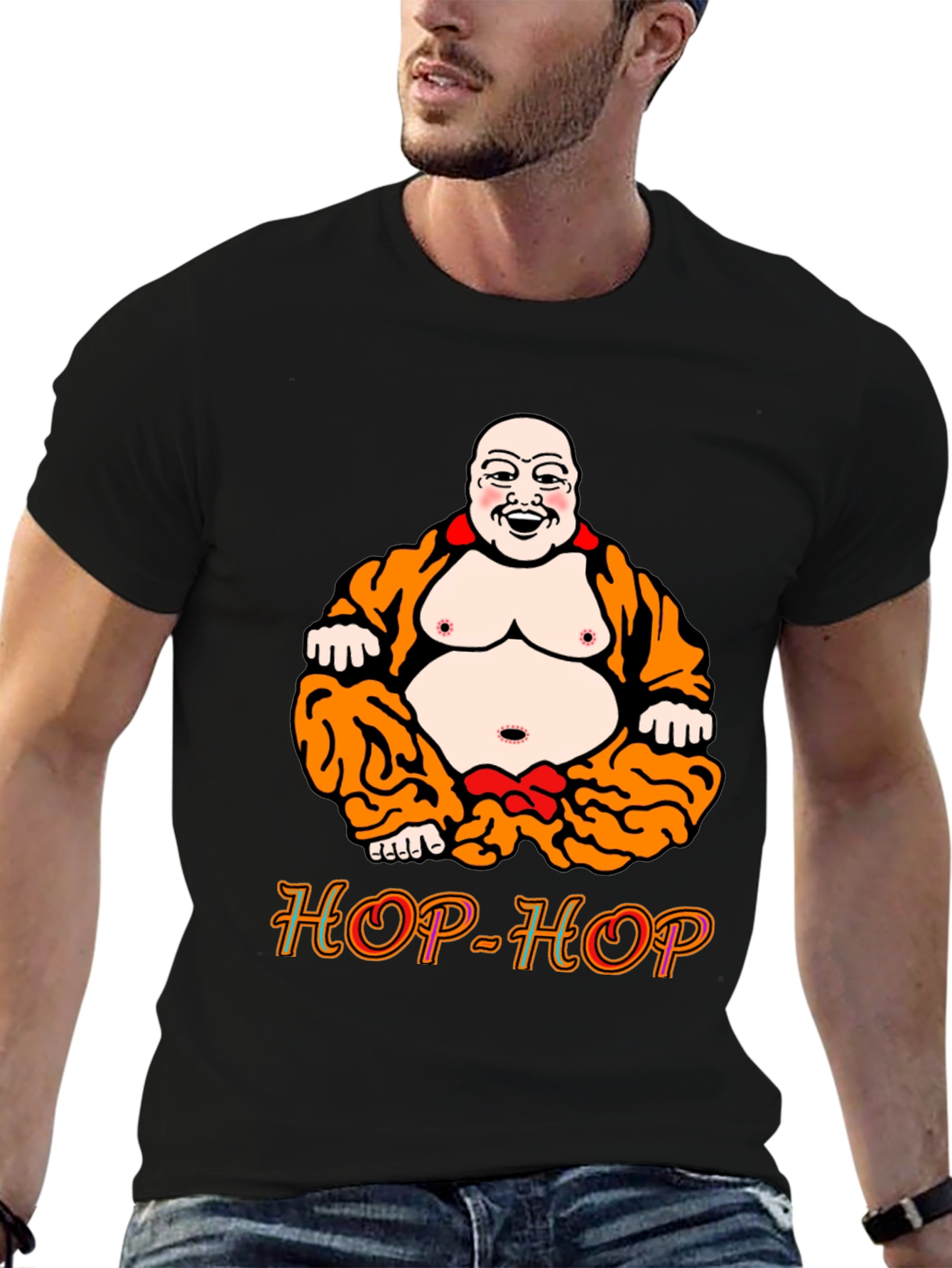Camiseta Negra Buda HOP-HOP Original