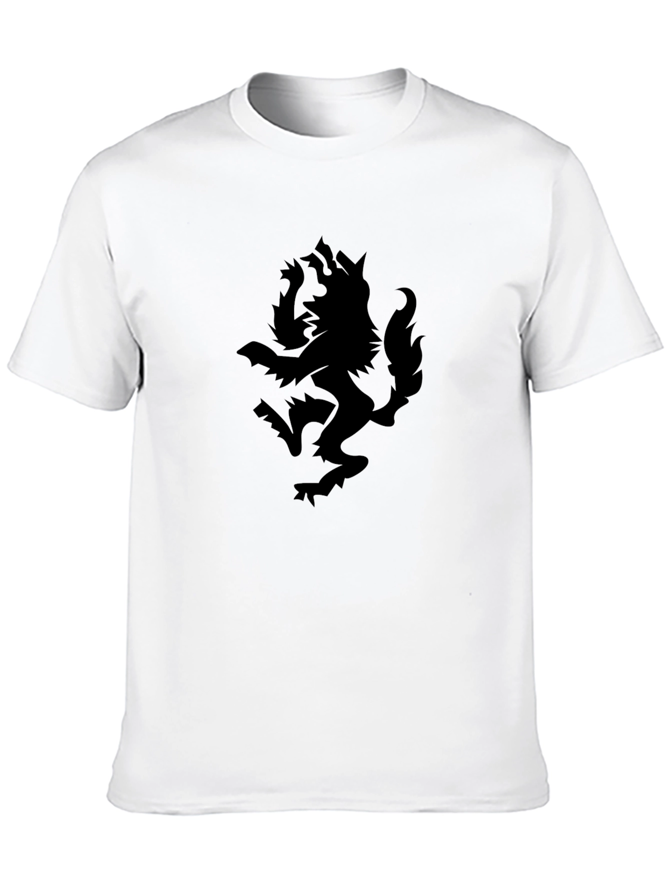 Camiseta Negra con Diseño de Lobo Impreso