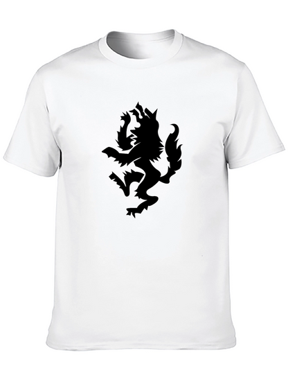 Camiseta Negra con Diseño de Lobo Impreso