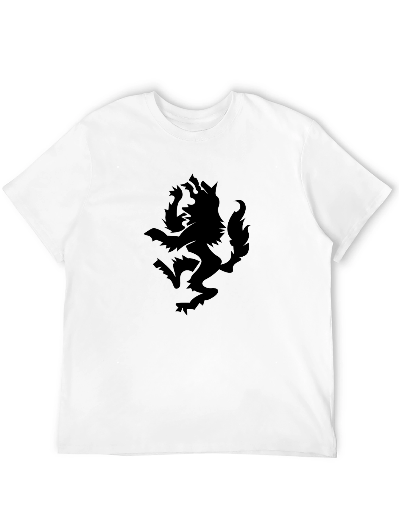 Camiseta Negra con Diseño de Lobo Impreso