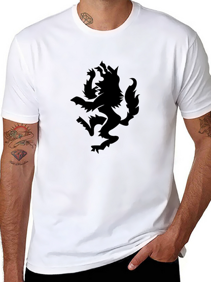 Camiseta Negra con Diseño de Lobo Impreso