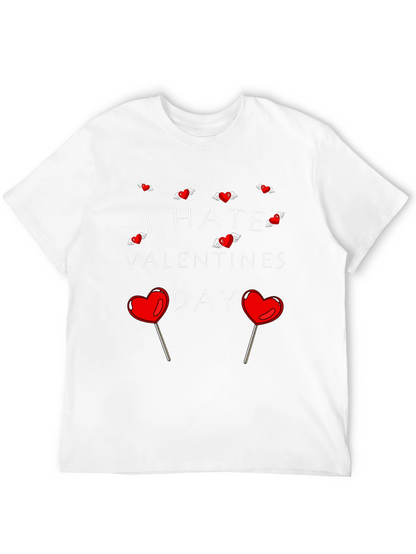 Camiseta Negra Odio San Valentín para Hombre
