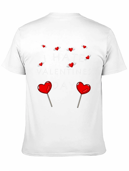 Camiseta Negra Odio San Valentín para Hombre