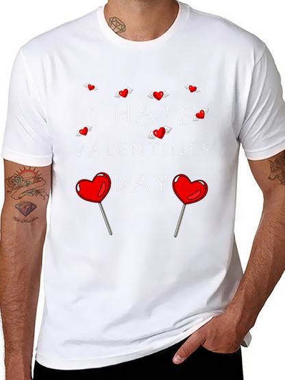 Camiseta Negra Odio San Valentín para Hombre