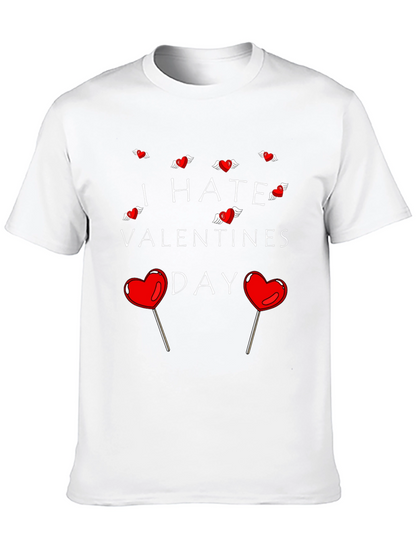 Camiseta Negra Odio San Valentín para Hombre