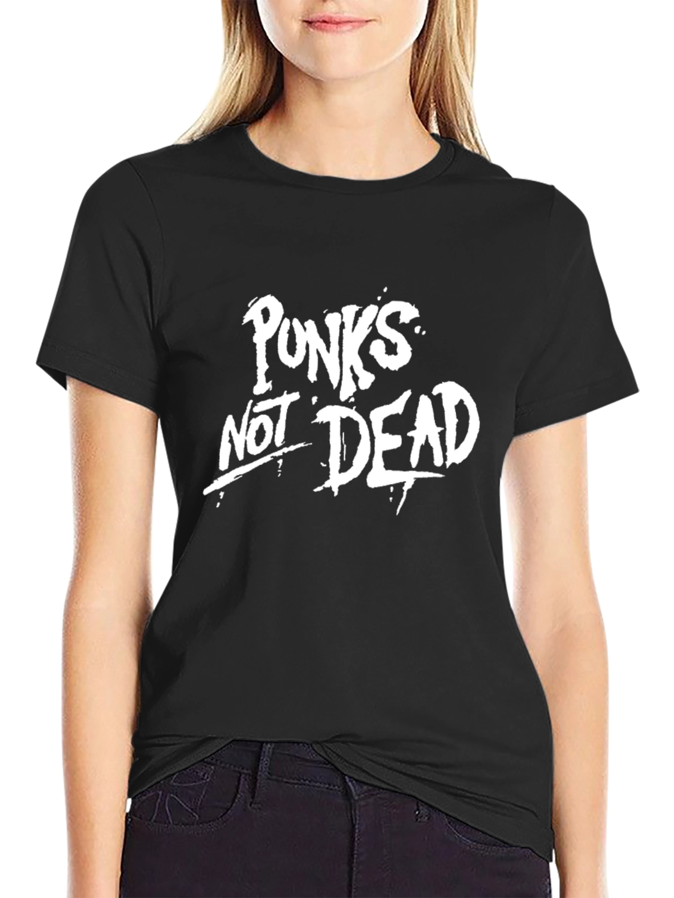 Camiseta Negra Punks Not Dead
