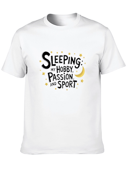 Camiseta Negra con Diseño de Sleeping is My Hobby