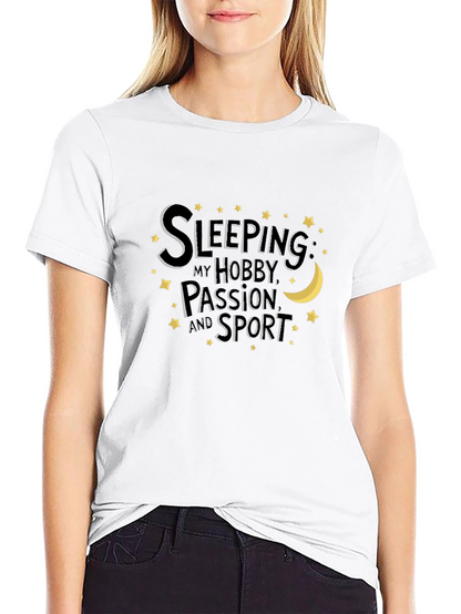 Camiseta Negra con Diseño de Sleeping is My Hobby