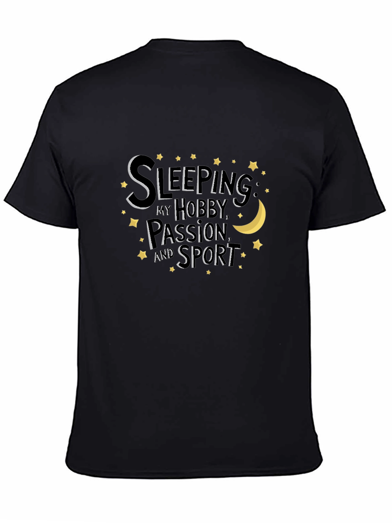 Camiseta Negra con Diseño de Sleeping is My Hobby