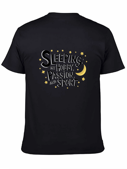 Camiseta Negra con Diseño de Sleeping is My Hobby