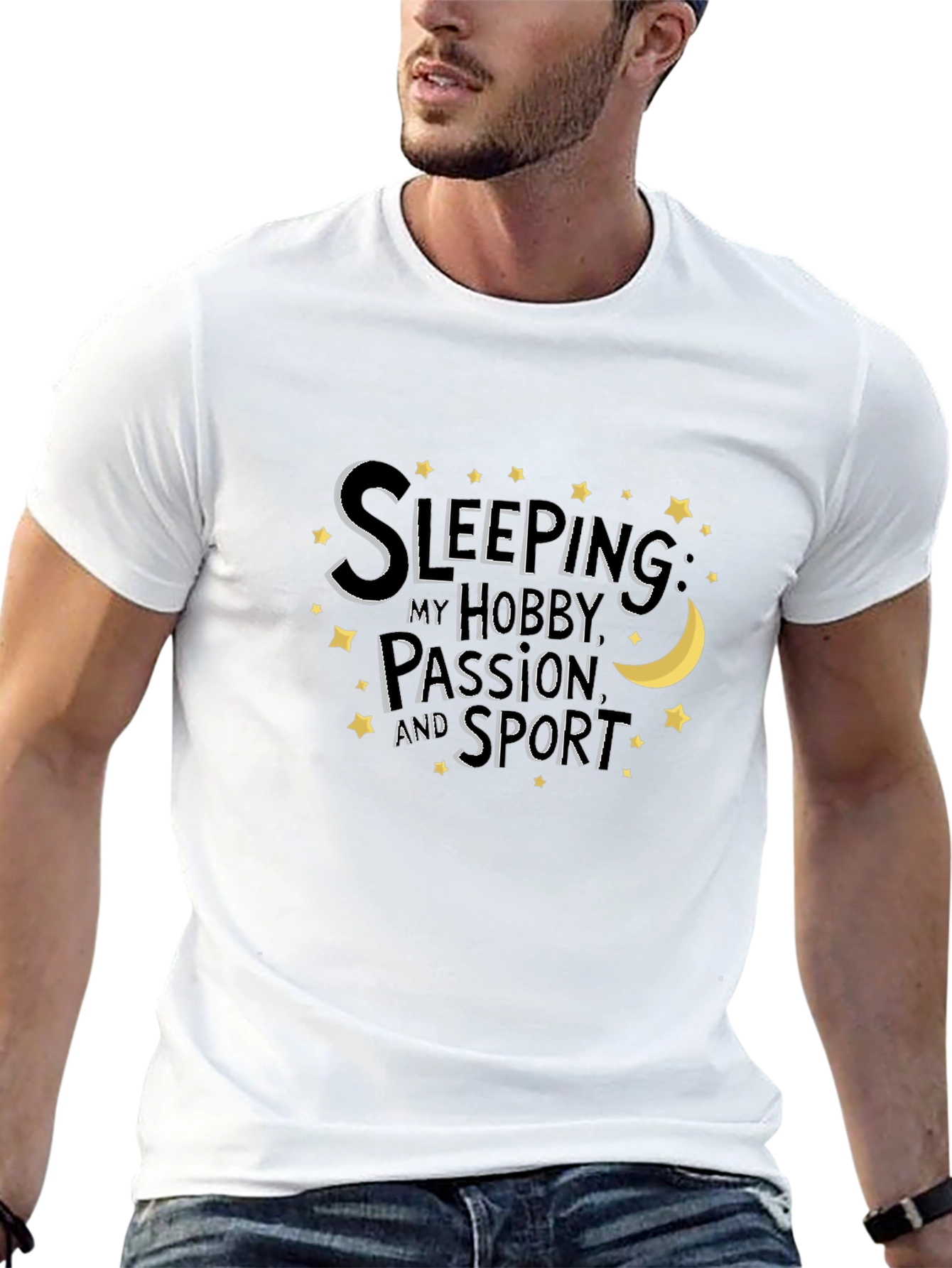 Camiseta Negra con Diseño de Sleeping is My Hobby