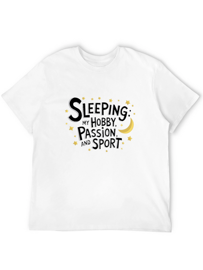 Camiseta Negra con Diseño de Sleeping is My Hobby
